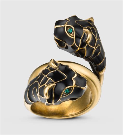 gucci tiger head ring gold|Gucci tiger head crystals.